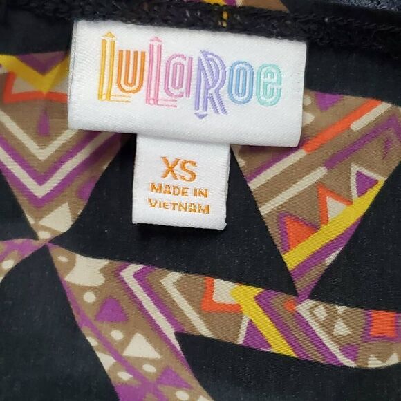 LulaRoe SMALL Black Print Open Front Cardigan Cover Top - Picture 8 of 10